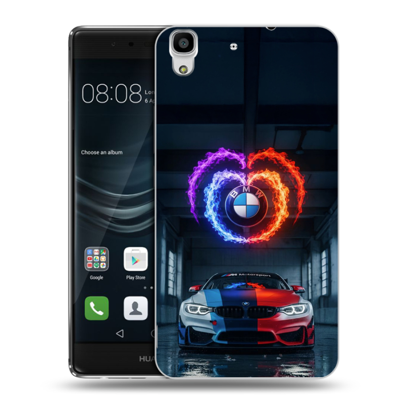 Силиконовый чехол на Huawei Y6II с принтом BMW БМВ Силиконовый чехол на Huawei Y6II с принтом BMW БМВ