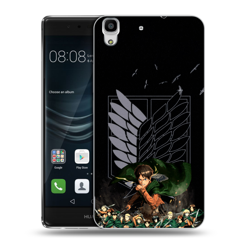 Силиконовый чехол на Huawei Y6II с принтом Атака титанов Силиконовый чехол на Huawei Y6II с принтом Атака титанов