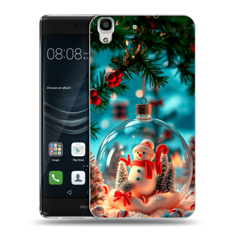 Силиконовый чехол на Huawei Y6II с принтом Новый год Силиконовый чехол на Huawei Y6II с принтом Новый год