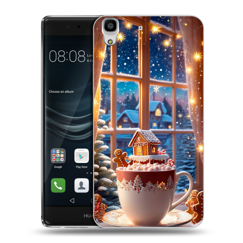 Силиконовый чехол на Huawei Y6II с принтом Новый год Силиконовый чехол на Huawei Y6II с принтом Новый год