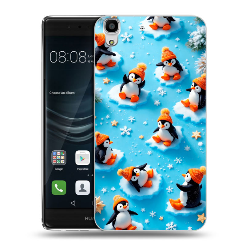 Силиконовый чехол на Huawei Y6II с принтом Новый год Силиконовый чехол на Huawei Y6II с принтом Новый год