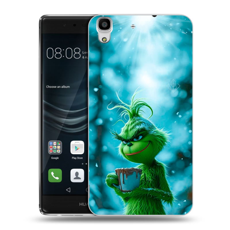 Силиконовый чехол на Huawei Y6II с принтом Новый год гринч Силиконовый чехол на Huawei Y6II с принтом Новый год гринч