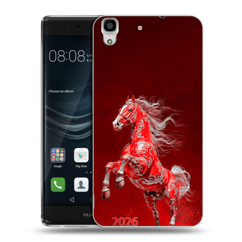 Силиконовый чехол на Huawei Y6II с принтом Новый год Силиконовый чехол на Huawei Y6II с принтом Новый год