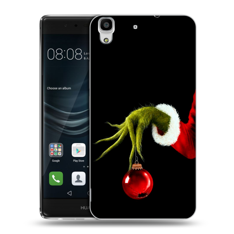 Силиконовый чехол на Huawei Y6II с принтом Новый год Гринч Силиконовый чехол на Huawei Y6II с принтом Новый год Гринч