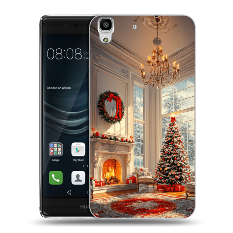 Пластиковый чехол на Huawei Y6II с принтом Новый год Пластиковый чехол на Huawei Y6II с принтом Новый год