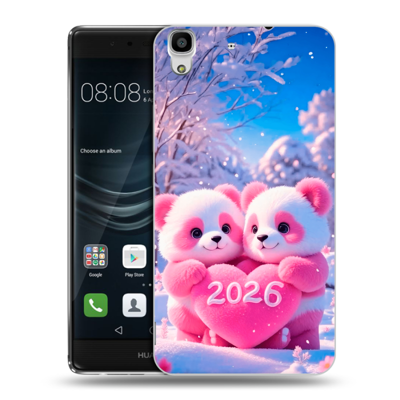 Силиконовый чехол на Huawei Y6II с принтом Новый год Силиконовый чехол на Huawei Y6II с принтом Новый год
