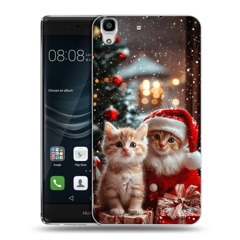 Силиконовый чехол на Huawei Y6II с принтом Новый год Силиконовый чехол на Huawei Y6II с принтом Новый год