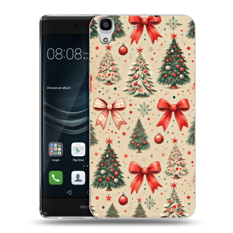 Силиконовый чехол на Huawei Y6II с принтом Новый год Силиконовый чехол на Huawei Y6II с принтом Новый год