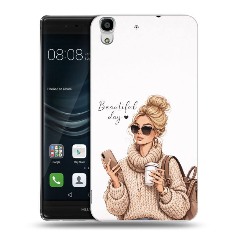 Силиконовый чехол на Huawei Y6II с принтом женский Силиконовый чехол на Huawei Y6II с принтом женский