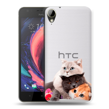 Пластиковый чехол на HTC Desire 10 Lifestyle с принтом Кошки