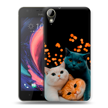 Пластиковый чехол на HTC Desire 10 Lifestyle с принтом Кошки