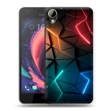 Пластиковый чехол на HTC Desire 10 Lifestyle с принтом Абстракция неон
