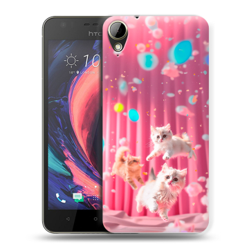 Пластиковый чехол на HTC Desire 10 Lifestyle с принтом милые котики