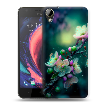 Пластиковый чехол на HTC Desire 10 Lifestyle с принтом Цветы и мрамор Пластиковый чехол на HTC Desire 10 Lifestyle с принтом Цветы и мрамор