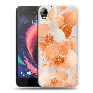 Пластиковый чехол на HTC Desire 10 Lifestyle с принтом Бежевые цветы