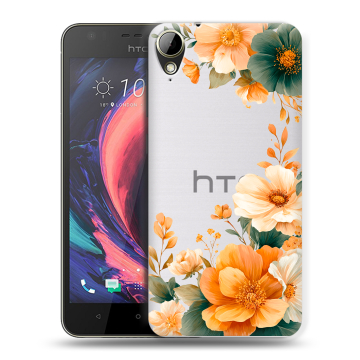 Пластиковый чехол на HTC Desire 10 Lifestyle с принтом Цветы принт