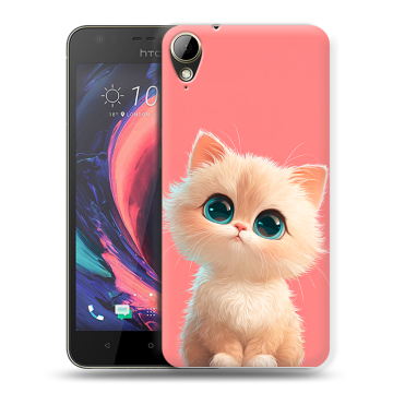 Пластиковый чехол на HTC Desire 10 Lifestyle с принтом Розовый котенок