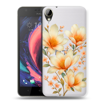 Пластиковый чехол на HTC Desire 10 Lifestyle с принтом Цветы