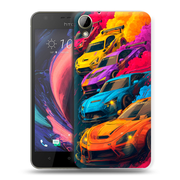Пластиковый чехол на HTC Desire 10 Lifestyle с принтом Тачки