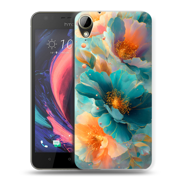 Пластиковый чехол на HTC Desire 10 Lifestyle с принтом Цветы
