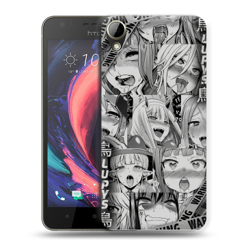 Пластиковый чехол на HTC Desire 10 Lifestyle с принтом Ahegao Ахегао Аниме