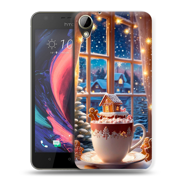 Пластиковый чехол на HTC Desire 10 Lifestyle с принтом Новый год
