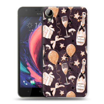 Пластиковый чехол на HTC Desire 10 Lifestyle с принтом Новый год