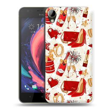 Пластиковый чехол на HTC Desire 10 Lifestyle с принтом Новый год