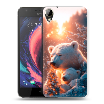 Пластиковый чехол на HTC Desire 10 Lifestyle с принтом Новый год