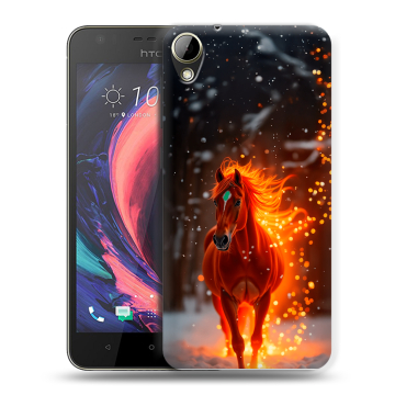 Пластиковый чехол на HTC Desire 10 Lifestyle с принтом Новый год