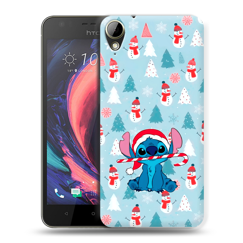Пластиковый чехол на HTC Desire 10 Lifestyle с принтом Стич Новый год Пластиковый чехол на HTC Desire 10 Lifestyle с принтом Стич Новый год