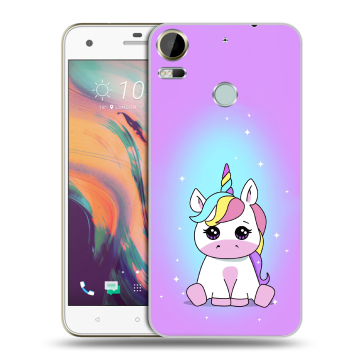 Силиконовый чехол на HTC Desire 10 Pro с принтом Единорог