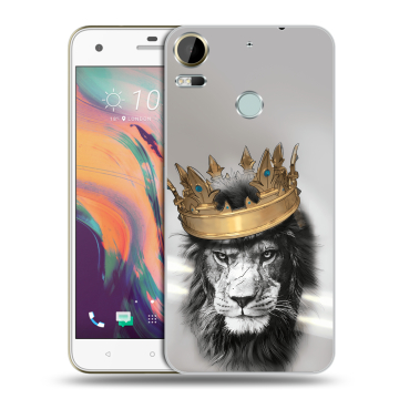 Силиконовый чехол на HTC Desire 10 Pro с принтом Лев с короной
