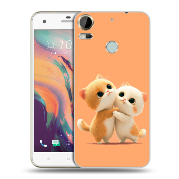 Силиконовый чехол на HTC Desire 10 Pro с принтом Милые котики