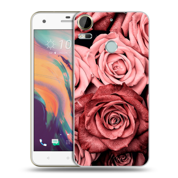 Силиконовый чехол на HTC Desire 10 Pro с принтом Цветы розы
