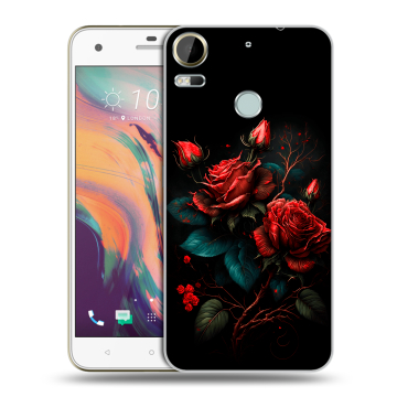 Силиконовый чехол на HTC Desire 10 Pro с принтом Розы красные
