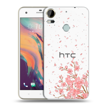 Силиконовый чехол на HTC Desire 10 Pro с принтом Ветка сакуры