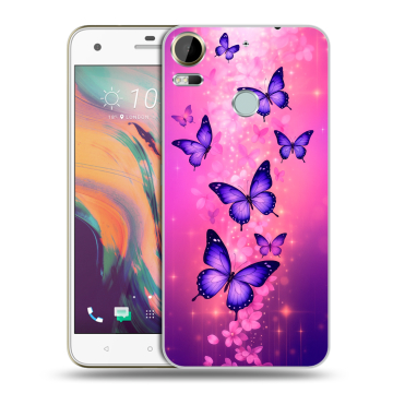 Силиконовый чехол на HTC Desire 10 Pro с принтом Бабочки