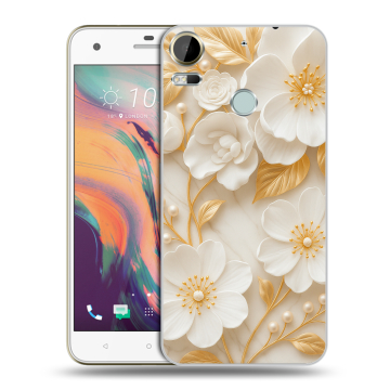 Силиконовый чехол на HTC Desire 10 Pro с принтом Цветы