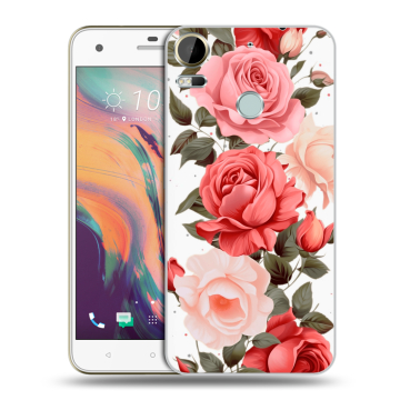 Силиконовый чехол на HTC Desire 10 Pro с принтом Розы