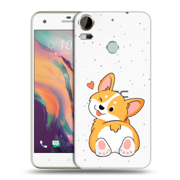 Силиконовый чехол на HTC Desire 10 Pro с принтом Корги