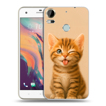 Силиконовый чехол на HTC Desire 10 Pro с принтом котенок