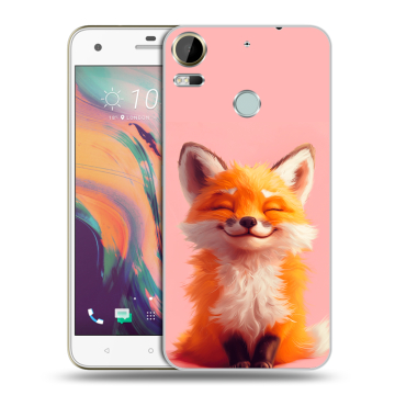 Силиконовый чехол на HTC Desire 10 Pro с принтом милая лиса