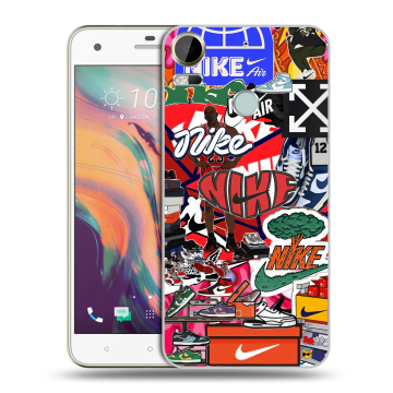 Силиконовый чехол на HTC Desire 10 Pro с принтом Найк Nike яркий