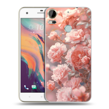 Силиконовый чехол на HTC Desire 10 Pro с принтом Розовые розы