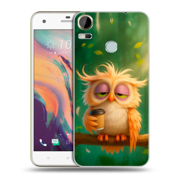 Силиконовый чехол на HTC Desire 10 Pro с принтом сова