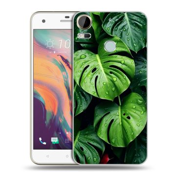 Силиконовый чехол на HTC Desire 10 Pro с принтом Листья