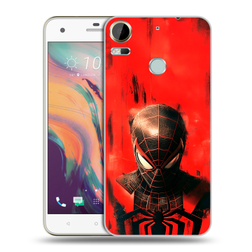 Силиконовый чехол на HTC Desire 10 Pro с принтом человек паук spiderman