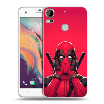 Силиконовый чехол на HTC Desire 10 Pro с принтом Дедпул Deadpool