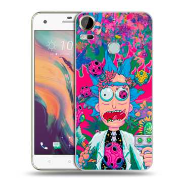 Силиконовый чехол на HTC Desire 10 Pro с принтом Рик и Морти Rick Morty